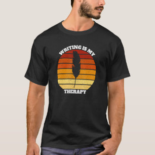Camiseta Escrevendo É A Minha Terapêutica Retro Vintage Sun