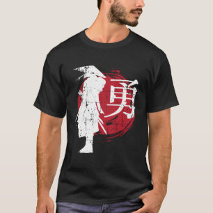 Camiseta Escrevendo Samurai Japão, guerreiro japonês