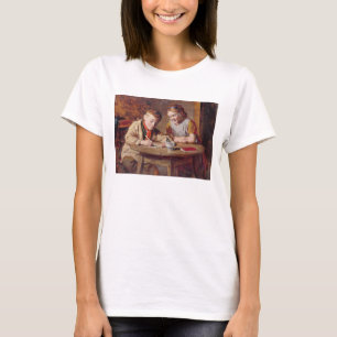 Camiseta Escrevendo uma letra (o óleo no painel)