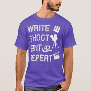 Camiseta Escrever Disparo Editar Repetir o Gift do Criador