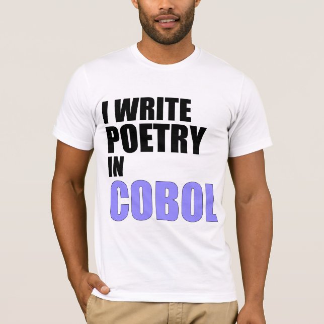 Camiseta Escrevo Poesia no COBOL (Frente)