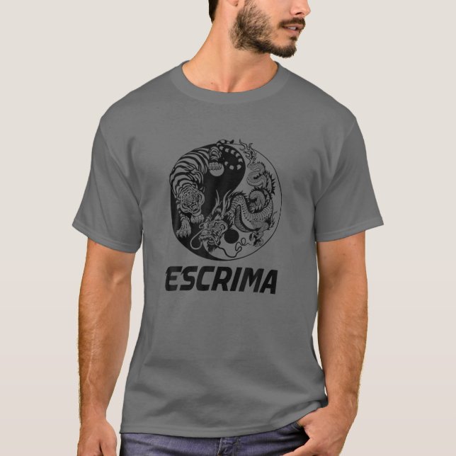 Camiseta Escrima Yin Yang Tiger Dragon (Frente)