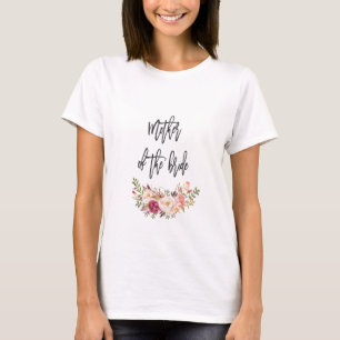 Camiseta Escrita Manual Floral Blush Mãe da noiva
