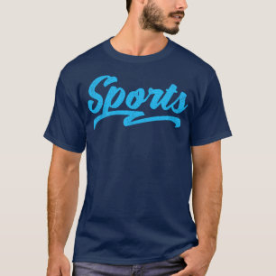 Camiseta escrita tipográfica desportiva azul
