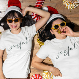 Camiseta Escrita Verde Elegante Joyful