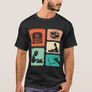 Camiseta Escritor Colagem Vintage Escrita Autor Jornalista