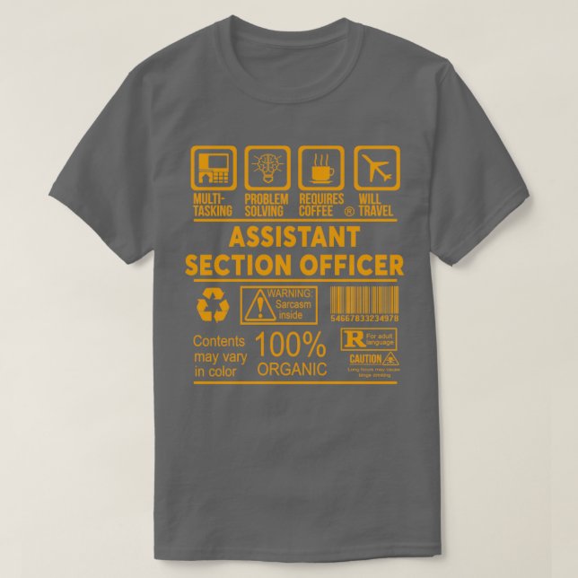 CAMISETA ESCRITOR DE SEÇÃO ASSISTENTE NICE DESIGN 2017 (Frente do Design)