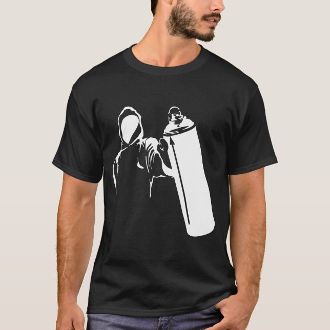 Camiseta Escritor dos grafites com o estêncil da lata de (Frente)