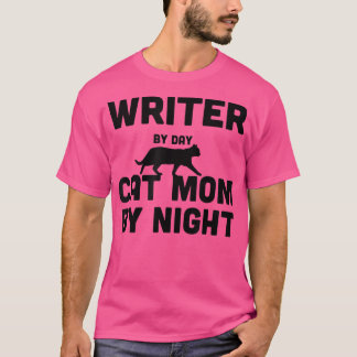 Camiseta Escritor Por Dia Cat Mãe Por Noite3355