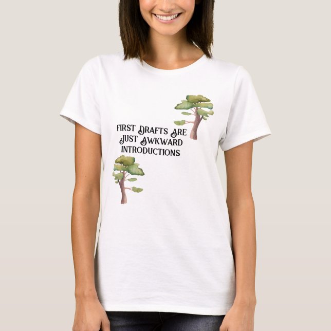 Camiseta Escritora Feminina - Primeiros Rascunhos (Frente)