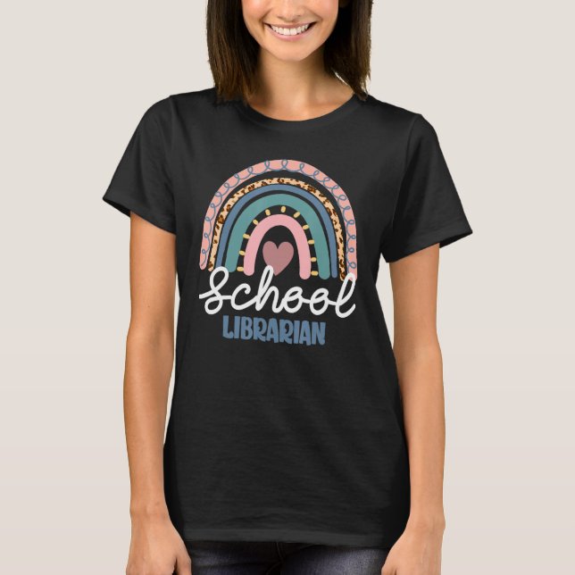 Camiseta Escritório De Arco-Íris De Leopard 100 Dias De Bib (Frente)