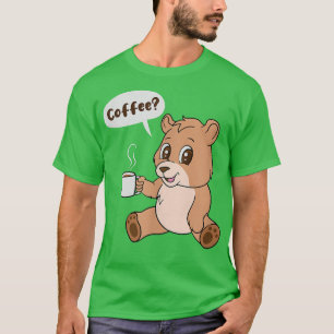 Camiseta Escritório do Urso e Café Cute Grizzly Segunda-fei