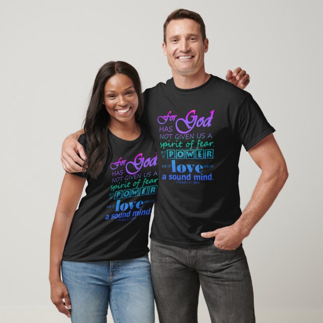Camiseta Escritura 2 Timothy 1:7 Power Love Mind (Unissex)