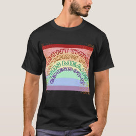 Camiseta escritura arco-íris