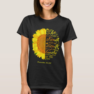 Camiseta Escritura Bíblia Cristã Religiosa Verso Sunflow
