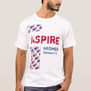 Camiseta Escritura Cristã do MAIS ALTO ASPIRE da AMÉRICA EU