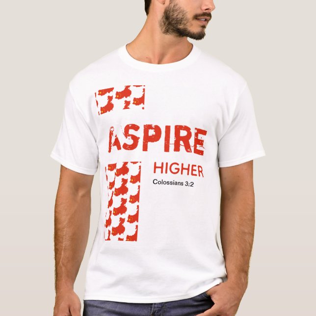 Camiseta Escritura Cristã do MAIS ALTO ASPIRE da China (Frente)