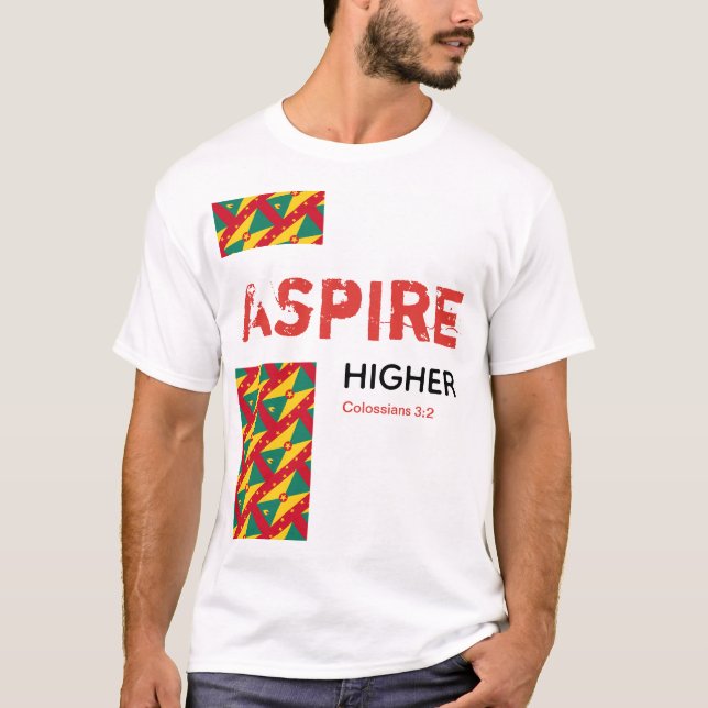 Camiseta Escritura Cristã do MAIS ALTO ASPIRE de Granada (Frente)