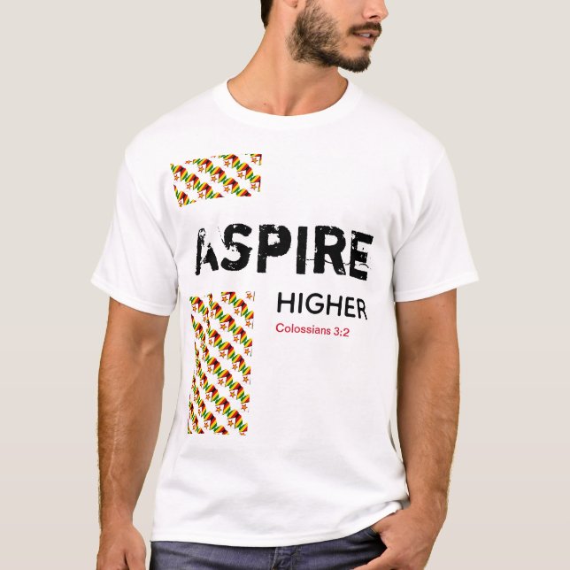 Camiseta Escritura Cristã do MAIS ALTO ASPIRE do Zimbábue (Frente)