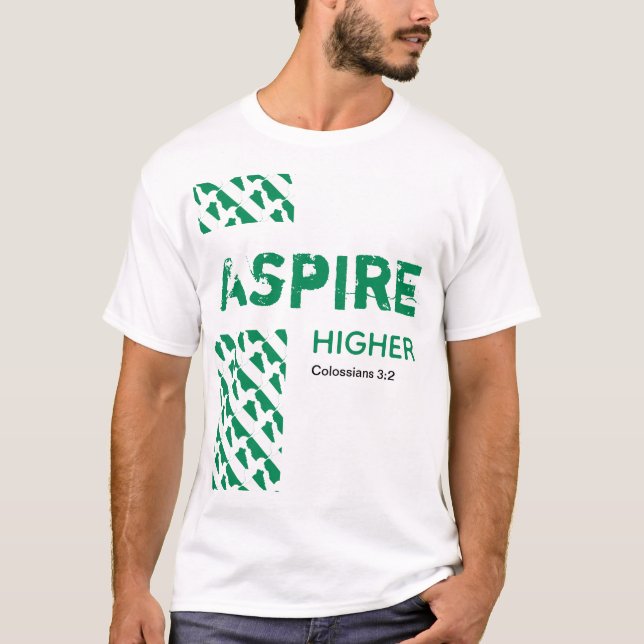 Camiseta Escritura Cristã do MAIS ALTO Nigéria Naija ASPIRE (Frente)
