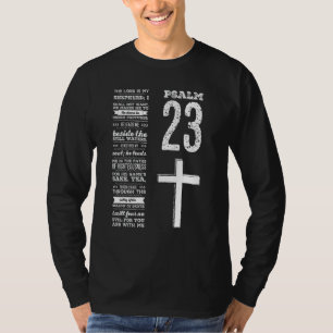 Camiseta Escritura Cristã Psalm 23 Jovens Pastor Fa