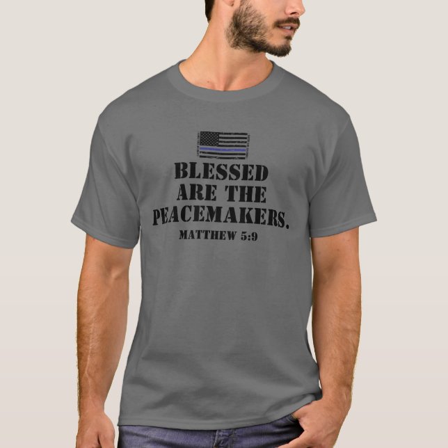 Camiseta Escritura de apoio policial aos peacemakers abenço (Frente)