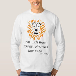 Camiseta Escritura de Bíblia Amos 3:8 Verse Longa Capa Masc