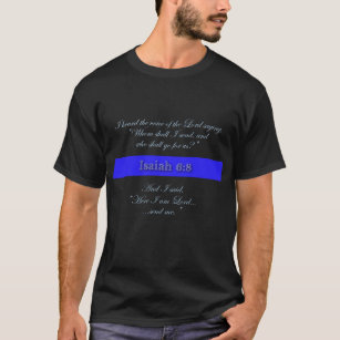 Camiseta Escritura de Bíblia de linha azul fina