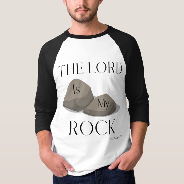 Camiseta Escritura de Bíblia Psalm 18:2 Citação de KJV Masc (Frente)