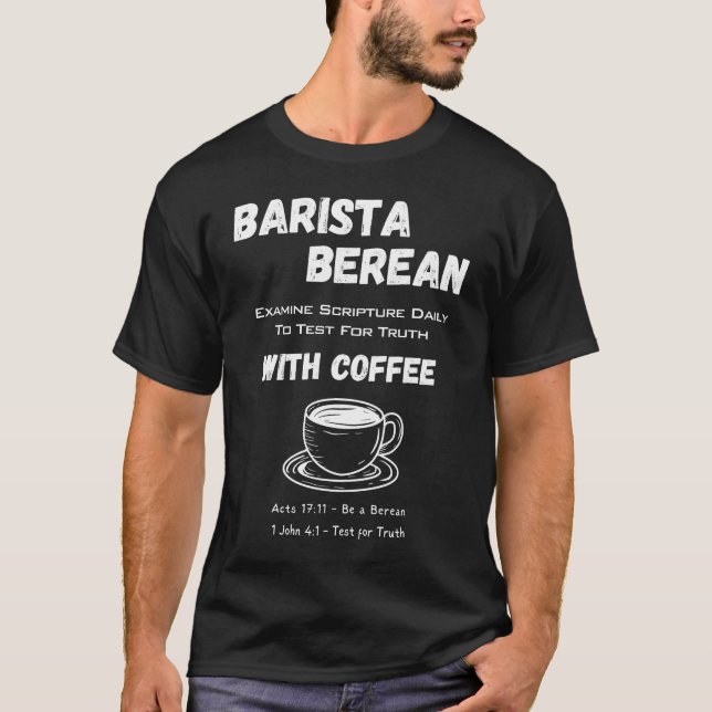 Camiseta Escritura de Café Barista Bereana (Frente)