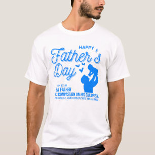 Camiseta Escritura do Dia de os pais Azul Cristão Salm 103: