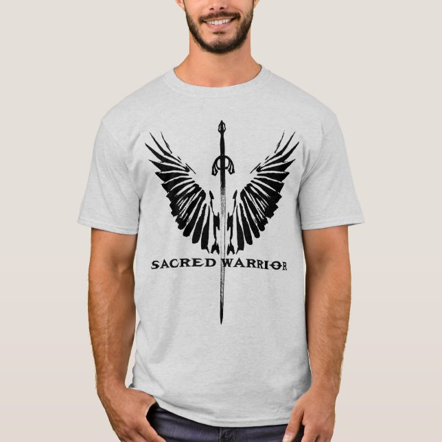 Camiseta Escritura sagrado de w do t-shirt do guerreiro (Frente)