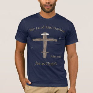 Camiseta Escrituras Cristãs e verso da Bíblia atrás