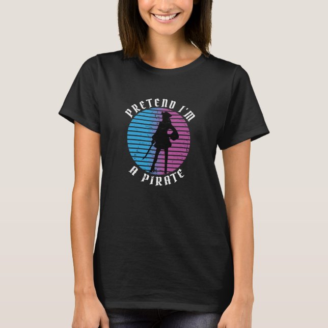 Camiseta Escrituras de Silhuette Pirata femininas Retro Fin (Frente)