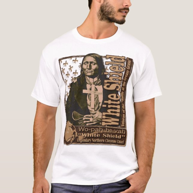 Camiseta "Escudo Branco" Guerreiro Americano (Frente)