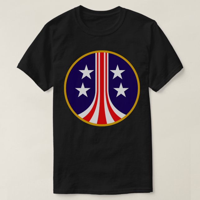 Camiseta Escudo Colonial dos Estados Unidos (Frente do Design)