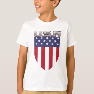 Camiseta Escudo da Bandeira Americana Patriótica