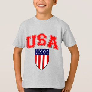 Camiseta Escudo da Bandeira Americana Patriótica dos EUA