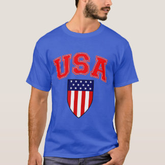 Camiseta Escudo da Bandeira Americana Patriótica dos EUA
