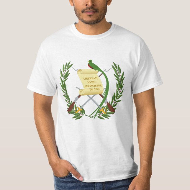 Camiseta Escudo de armas da Guatemala - Casaco de armas (Frente)