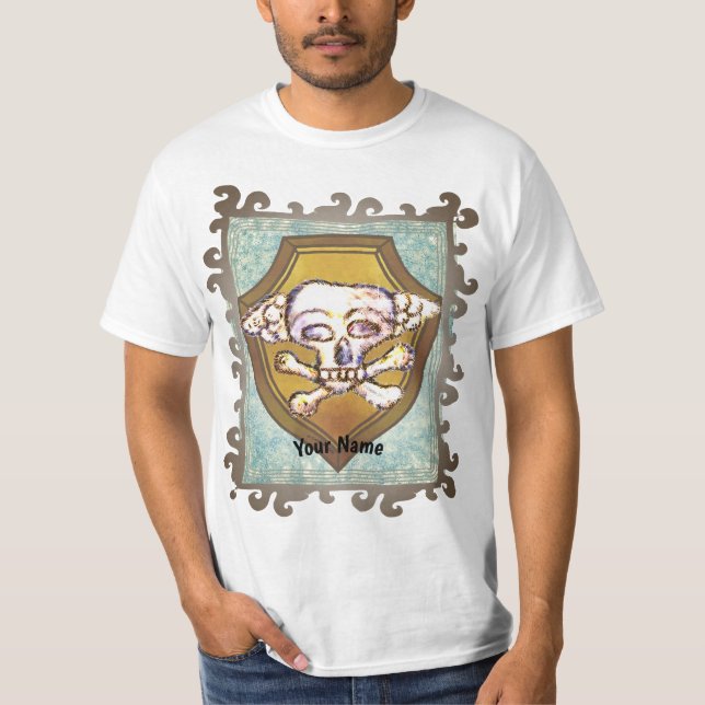 Camiseta Escudo de Caveira Dem Bones  (Frente)