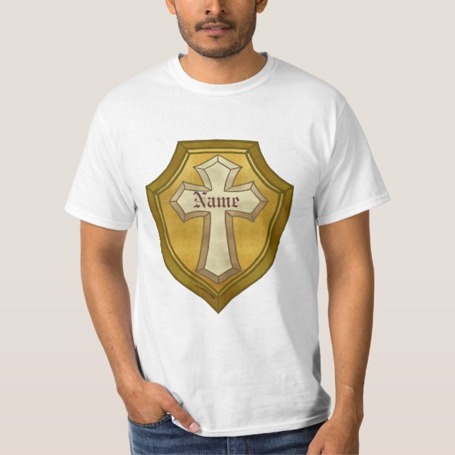 Camiseta Escudo de Cruz Cristã (Frente)