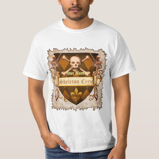 Camiseta Escudo de Equipe Esqueleto (Frente)