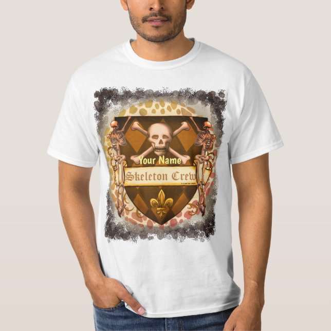 Camiseta Escudo de Equipe Esqueleto (Frente)