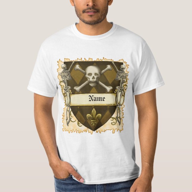 Camiseta Escudo de Esqueleto (Frente)