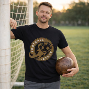 Camiseta Escudo de Liga de Futebol & Emblema de Futebol