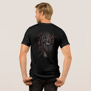 Camiseta Escudo de Lobo da Lua de Sangue Pesada e 