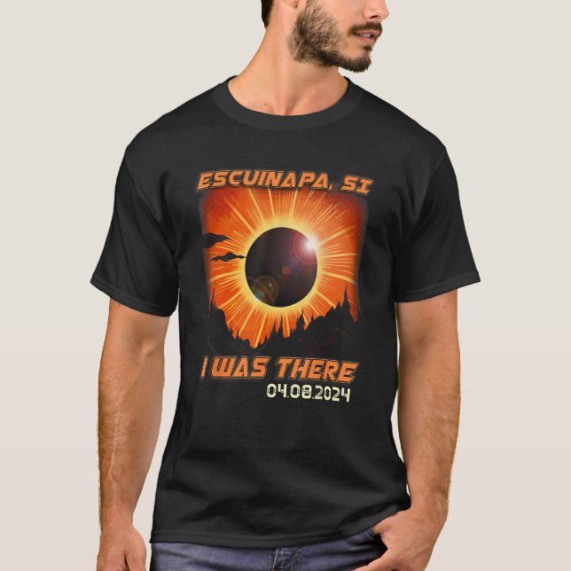 Camiseta Escudo de Montanha do Eclipse Solar Total SI M (Frente)