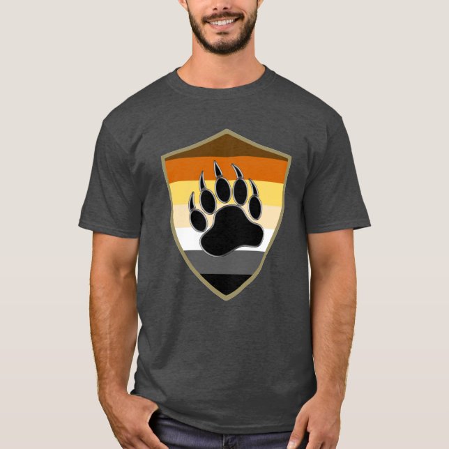 Camiseta Escudo de Orgulho do Urso Pata de Urso (Frente)