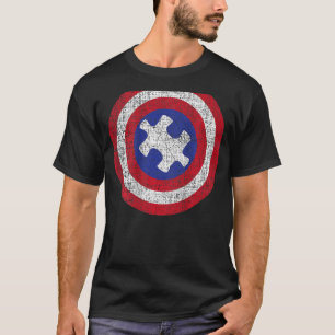 Camiseta Escudo de Peça de Puzzle Autista Conscientização